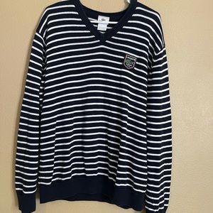 Men’s  V neck Lacoste striped sweater size L
